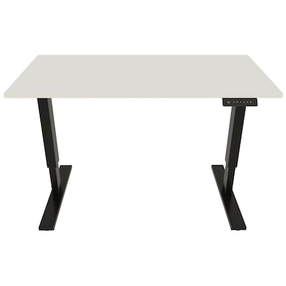 Artikelbild für BISLEY E-StarterTech elektrisch höhenverstellbarer Schreibtisch weiß rechteckig, T-Fuß-Gestell schwarz 140,0 x 60,0 cm, Artikelnummer 412979