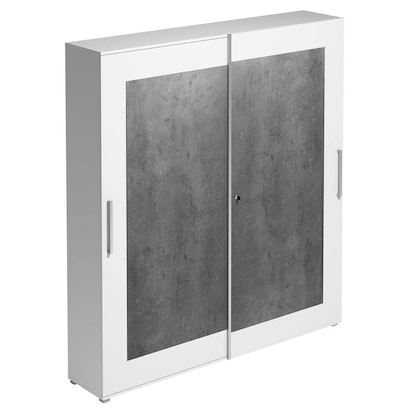 Artikelbild 5 für röhr Schiebetürenschrank Imperia, 194-1A5-9010-65-F1 weiß, quarzit 5 Fachböden 200,0 x 40,0 x 218,5 cm, Artikelnummer 186460