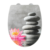 Artikelbild 1 für WENKO WC-Sitz mit Absenkautomatik Water Lily grau, rosa, Artikelnummer 813711