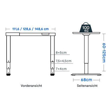 Artikelbild 5 für FlexiSpot E5 elektrisch höhenverstellbares Schreibtischgestell schwarz ohne Tischplatte, T-Fuß-Gestell schwarz 111,6 - 148,6 x 68,0 cm, Artikelnummer 656688