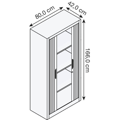 Artikelbild 2 für CP Omnispace Rollladenschrank silber 3 Fachböden 80,0 x 42,0 x 166,0 cm, Artikelnummer 412421