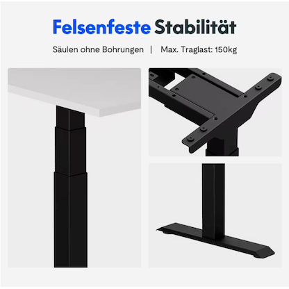 Artikelbild 6 für FlexiSpot E7L elektrisch höhenverstellbares Schreibtischgestell schwarz ohne Tischplatte, T-Fuß-Gestell schwarz 127,5 - 210,0 x 60,0 - 80,0 cm, Artikelnummer 445047