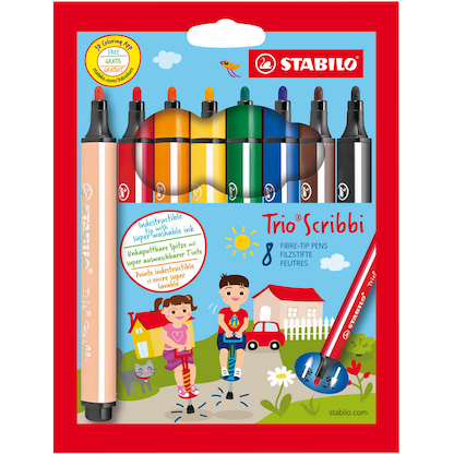 Artikelbild für STABILO Trio® Scribbi Filzstifte farbsortiert, 8 St., Artikelnummer 603600