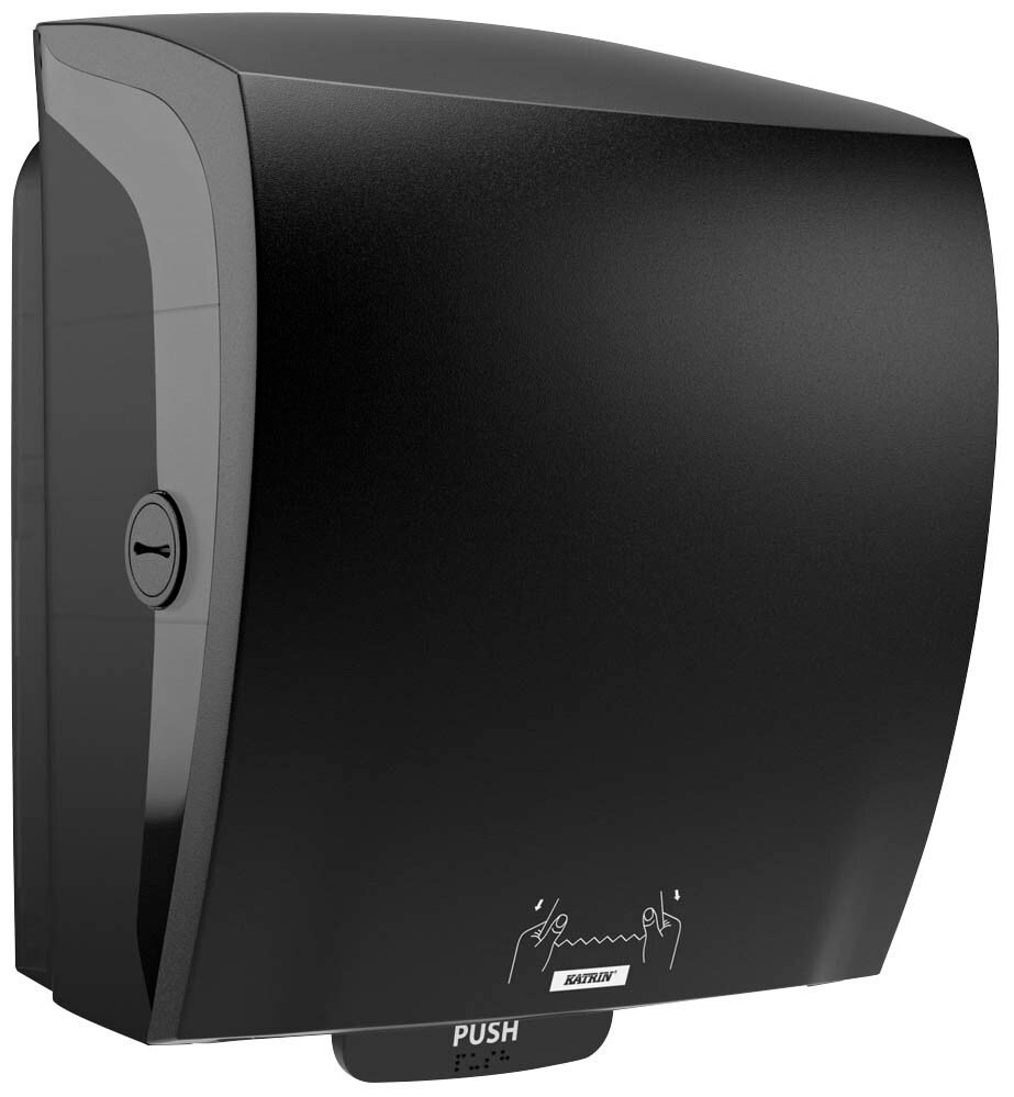 KATRIN Papierhandtuchspender System 82070 schwarz Kunststoff, 1 St ...
