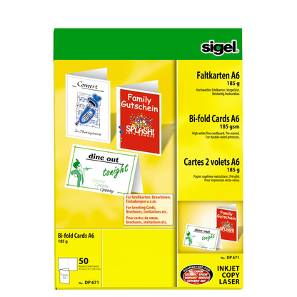 Artikelbild 2 für 50 SIGEL Faltkarten weiß DIN A6 weiß, Artikelnummer 422386