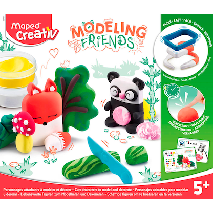 Artikelbild 3 für maped Knete MODELING FRIENDS farbsortiert, 5 Farben 4x 18,0 g und 1x 31,0 g & Zubehör, Artikelnummer 701811