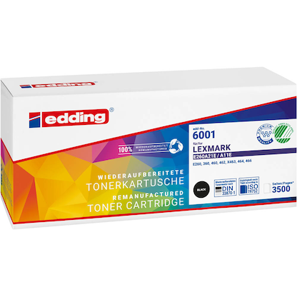 Artikelbild 2 für edding EDD-6001 schwarz Toner kompatibel zu LEXMARK E260A21E, Artikelnummer 837803