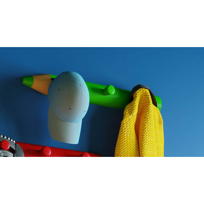 Artikelbild 3 für VCM my home Wandgarderobe Stifto 912507 grün Holz 3 Haken 37,0 x 5,0 cm, Artikelnummer 387383