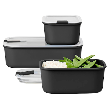 Artikelbild 2 für MEPAL Frischhaltedosen-Set EasyClip schwarz 2x 0,7 l und 1x 1,5 l, 1 Set, Artikelnummer 435377