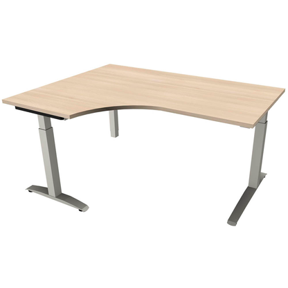 Artikelbild 9 für fm Sidney höhenverstellbarer Schreibtisch akazie Bogenform, C-Fuß-Gestell Quadratrohr silber 160,0 x 80,0 cm, Artikelnummer 136501