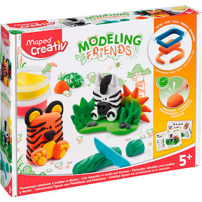 Artikelbild 2 für maped Knete MODELING FRIENDS farbsortiert, 5 Farben 4x 18,0 g und 1x 31,0 g & Zubehör, Artikelnummer 701783