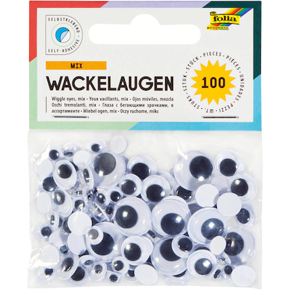 Artikelbild für folia Wackelaugen weiß selbstklebend sortiert Ø unterschiedlich mm 100 St., Artikelnummer 355523