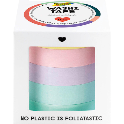 Artikelbild für folia Washi Tape UNI PASTELL Deko-Klebeband matt 10,0 mm x 10,0 m 5 Rollen, Artikelnummer 479347