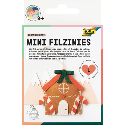 Artikelbild 8 für folia Nähset Mini Filzinies LEBKUCHENHAUS braun, Artikelnummer 692257