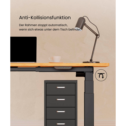 Artikelbild 6 für FlexiSpot E7 Plus elektrisch höhenverstellbares Schreibtischgestell schwarz ohne Tischplatte, Kufen-Gestell schwarz 99,0 - 159,0 x 68,0 cm, Artikelnummer 656516