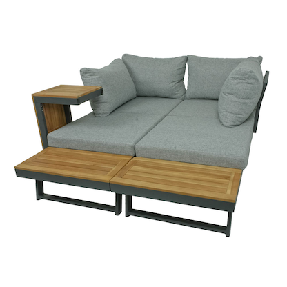 Artikelbild 3 für Garden Pleasure Loungegruppe FELICE grau, anthrazit Holz, Metall, 11-teilig, Artikelnummer 134781