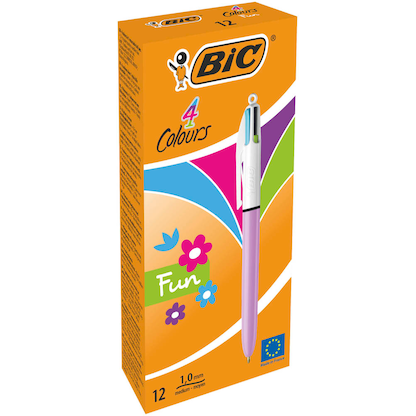 Artikelbild 4 für BIC 4-Farben-Kugelschreiber 4-Colours Fun lila, Schreibfarbe: türkisblau, pink, hellgrün, lila, 1 St., Artikelnummer 147567