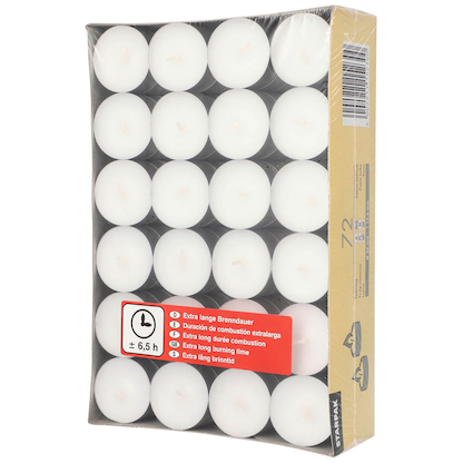 Artikelbild für 72 STARPAK Teelichter weiß, Artikelnummer 145128