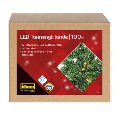 Artikelbild 8 für Idena Tannengirlande 100er LED Lichterkette grün 5,0 m, Artikelnummer 761854