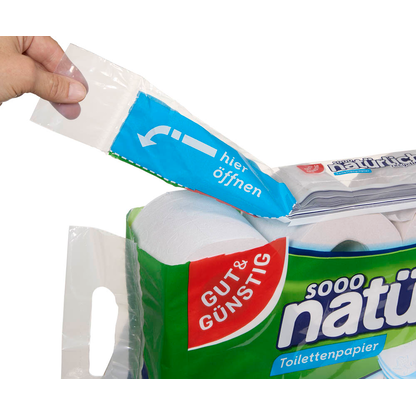 Artikelbild 2 für GUT&GÜNSTIG Toilettenpapier natürlich recycling 3-lagig Recyclingpapier, 8 Rollen, Artikelnummer 679799