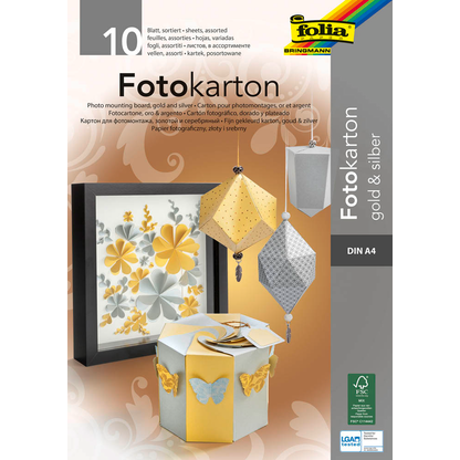 Artikelbild für folia Fotokarton farbsortiert 300 g/qm 10 Blatt, Artikelnummer 496374