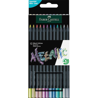 Artikelbild 18 für FABER-CASTELL Black Edition Metallic Buntstifte farbsortiert, 12 St., Artikelnummer 278006