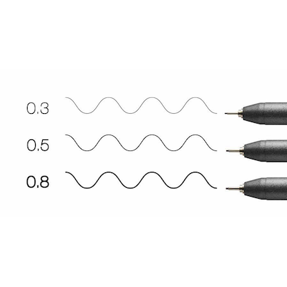 Artikelbild 5 für COPIC® Multiliner Fineliner schwarz 0.3 + 0.5 + 0.8 mm, 3 St., Artikelnummer 361388