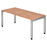 Artikelbild 1 für HAMMERBACHER JS19 höhenverstellbarer Schreibtisch nussbaum rechteckig, 4-Fuß-Gestell silber 180,0 x 80,0 cm, Artikelnummer 863908