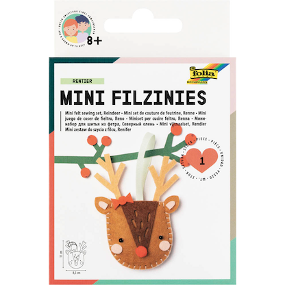 Artikelbild für folia Nähset Mini Filzinies RENTIER braun, Artikelnummer 692357
