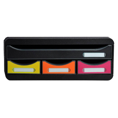 Artikelbild 2 für Exacompta Schubladenbox Toolbox schwarz, gelb, orange, pink 319798D, DIN A4 quer mit 4 Schubladen, Artikelnummer 667530