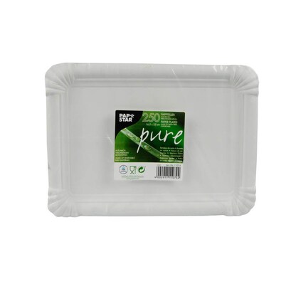 Artikelbild für 250 PAPSTAR Pappteller pure 23,0 x 16,5 cm, Artikelnummer 119617
