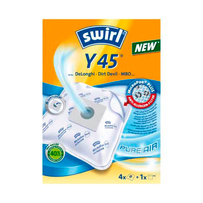 Artikelbild für 4 swirl® MicroPor® Plus Y 45 Staubsaugerbeutel, Artikelnummer 338539