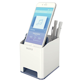 Artikelbild 1 für AKTION: LEITZ Stiftehalter WOW Duo Colour perlweiß/grau Polystyrol 2 Fächer 9,0 x 10,1 x 10,0 cm mit Prämie nach Registrierung, Artikelnummer 313561