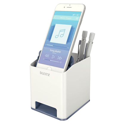 Artikelbild für AKTION: LEITZ Stiftehalter WOW Duo Colour perlweiß/grau Polystyrol 2 Fächer 9,0 x 10,1 x 10,0 cm mit Prämie nach Registrierung, Artikelnummer 313561