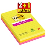 Artikelbild 1 für 2 + 1 GRATIS: Post-it® Super Sticky Haftnotizen extrastark 4675-SSGYF-P2+1 farbsortiert, 2 Blöcke + GRATIS 1 Block 10 x 15 cm, Artikelnummer 649754