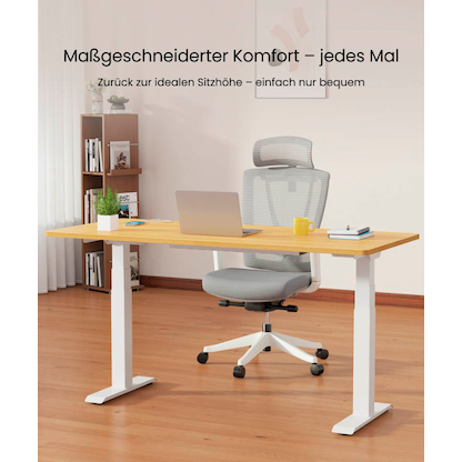 Artikelbild 5 für FlexiSpot E7 elektrisch höhenverstellbares Schreibtischgestell weiß ohne Tischplatte, T-Fuß-Gestell weiß 110,0 - 190,0 x 68,0 cm, Artikelnummer 656669