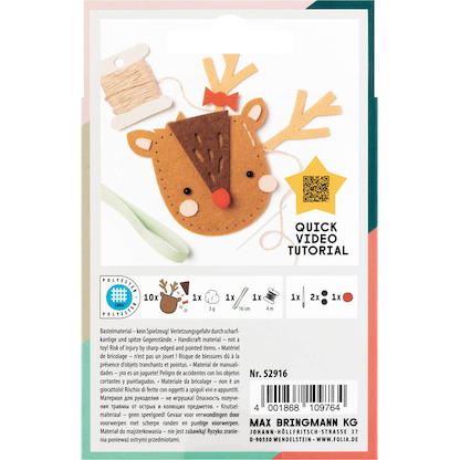 Artikelbild 4 für folia Nähset Mini Filzinies RENTIER braun, Artikelnummer 692357