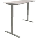 Artikelbild 1 für fm Sidney elektrisch höhenverstellbarer Schreibtisch lichtgrau rechteckig, T-Fuß-Gestell silber 180,0 x 80,0 cm, Artikelnummer 135622