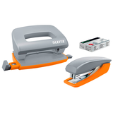Artikelbild 1 für AKTION: LEITZ Locher und Heftgeräte Set Urban Chic grau/orange mit Prämie nach Registrierung, Artikelnummer 325389