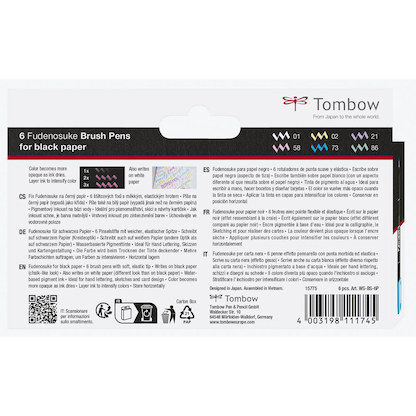 Artikelbild 4 für Tombow Fudenosuke Pastel Brush-Pens farbsortiert, 6 St., Artikelnummer 993772