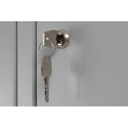 Artikelbild 5 für Gürkan Spind lichtgrau, feuerrot 105034, 4 Schließfächer 117,0 x 50,0 x 180,0 cm, Artikelnummer 559827