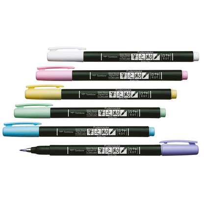 Artikelbild für Tombow Fudenosuke Pastel Brush-Pens farbsortiert, 6 St., Artikelnummer 993772