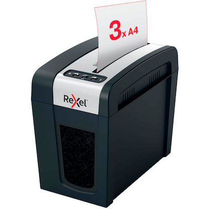 Artikelbild 6 für Rexel Secure MC3-SL Slim Aktenvernichter mit Partikelschnitt P-5, 2 x 15 mm, bis 3 Blatt, schwarz, Artikelnummer 390189