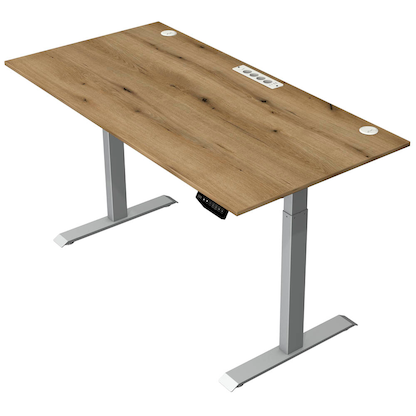 Artikelbild für Kerkmann Move 1 plus elektrisch höhenverstellbarer Schreibtisch eiche rechteckig, T-Fuß-Gestell grau 160,0 x 80,0 cm, Artikelnummer 510189
