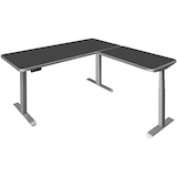 Artikelbild 1 für Kerkmann Move 3 Premium elektrisch höhenverstellbarer Schreibtisch anthrazit L-Form, T-Fuß-Gestell silber 180,0 x 180,0 cm, Artikelnummer 174142