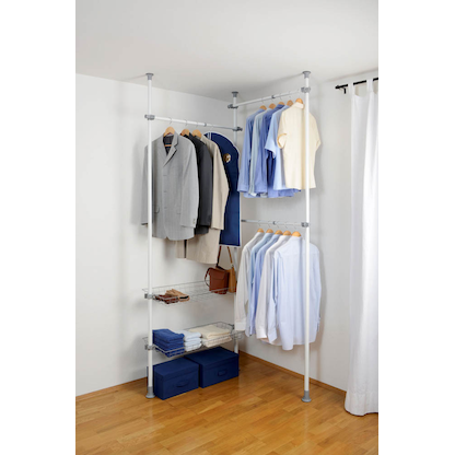 Artikelbild 5 für WENKO Teleskop-Garderobe Herkules Duo 50611100 grau Metall 164,0 - 215,0 x 165,0 - 300,0 cm, Artikelnummer 665007