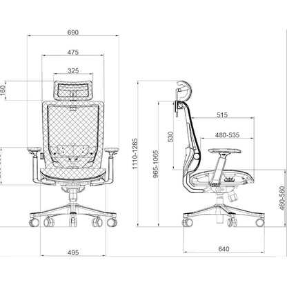 Artikelbild 13 für LMG Bürostuhl, SM6F-BH Stoff schwarz, Gestell schwarz, Artikelnummer 271678