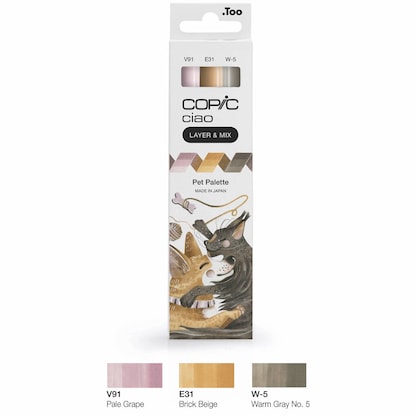 Artikelbild für COPIC® Ciao Pet Palette Layoutmarker-Set farbsortiert 1,0 + 6,0 mm, 3 St., Artikelnummer 361457