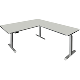 Artikelbild 1 für Kerkmann Move 3 Premium elektrisch höhenverstellbarer Schreibtisch lichtgrau L-Form, T-Fuß-Gestell silber 200,0 x 220,0 cm, Artikelnummer 174163