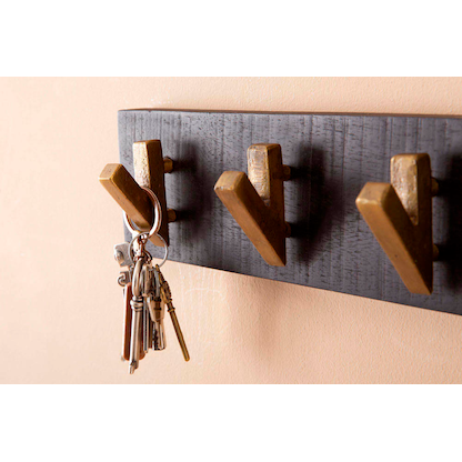 Artikelbild 4 für WOHNLING Wandgarderobe WL6.770 schwarz Holz 6 Haken 60,0 x 10,0 cm, Artikelnummer 314367